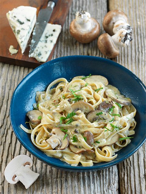 Tagliatelles, champignons et sauce au roquefort - Recette à Prix Engagés Octobre 2024