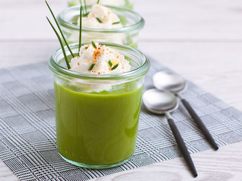 Cappuccino de légumes d'été, chantilly au citron vert